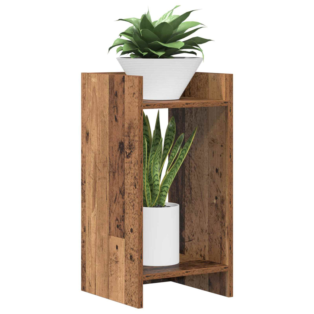 Pflanzenständer mit Regal Altholz 30 x 30 x 60 cm Holzwerkstoff