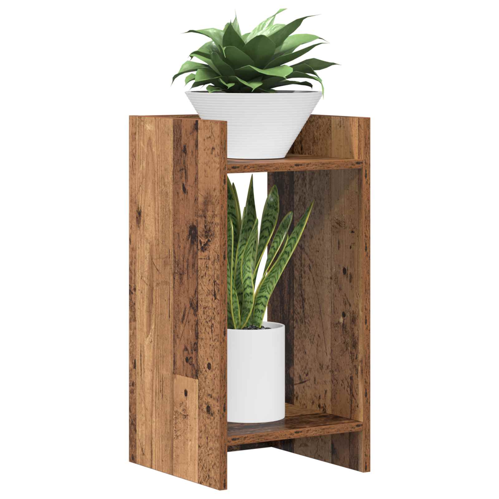 Pflanzenständer mit Regal Altholz 30 x 30 x 60 cm Holzwerkstoff