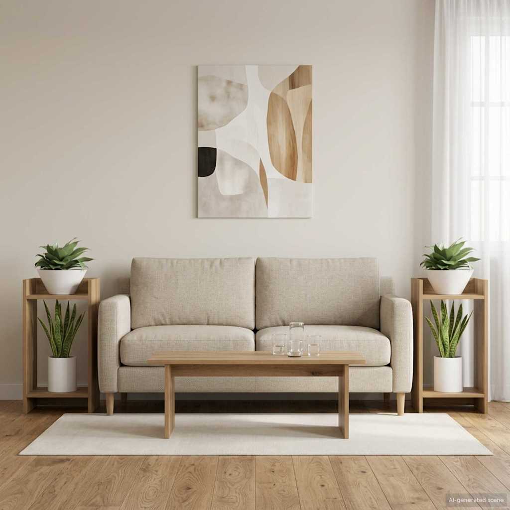 Pflanzenständer mit Regal 2 pcs Artisan-Eiche 30 x 30 x 60 cm