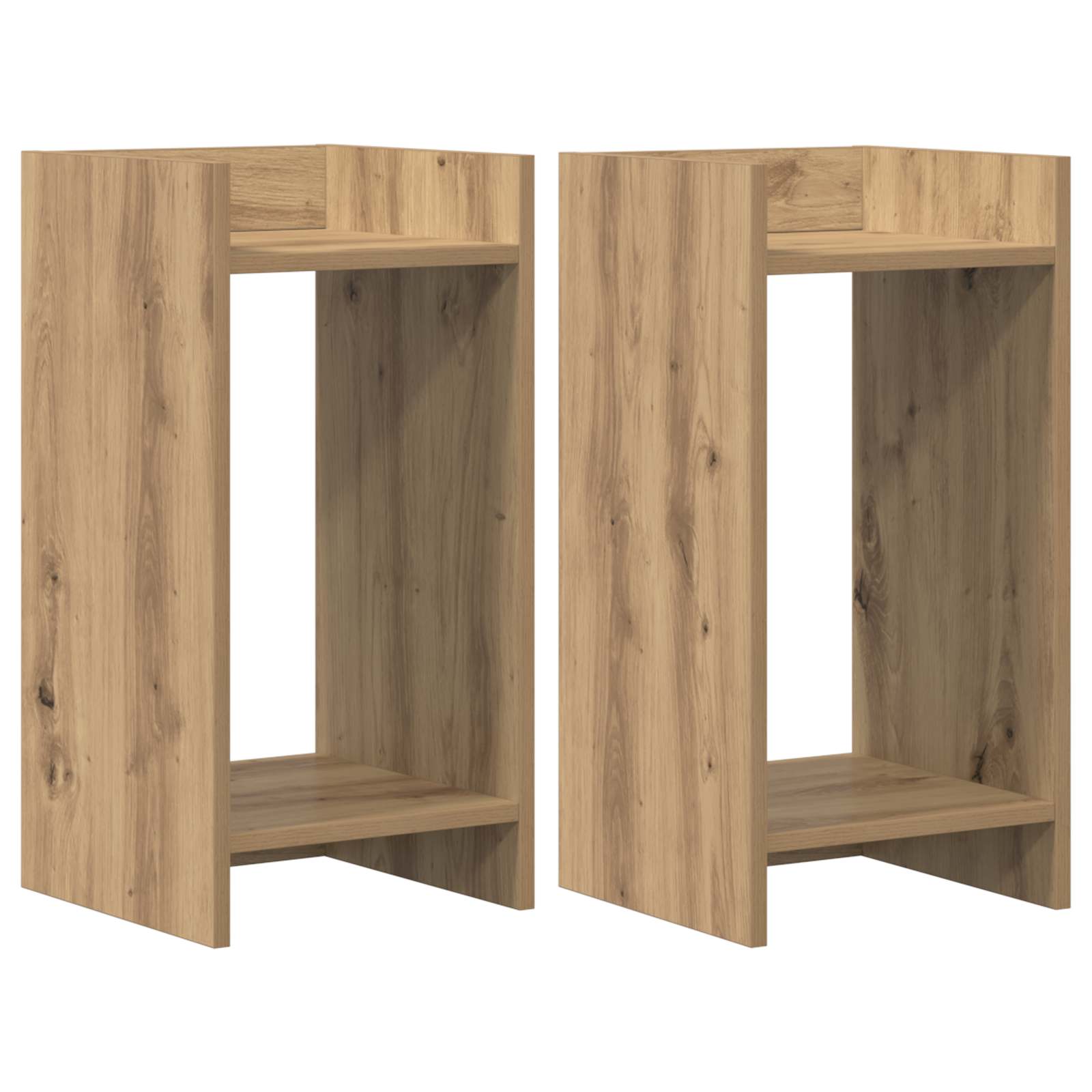 Pflanzenständer mit Regal 2 pcs Artisan-Eiche 30 x 30 x 60 cm