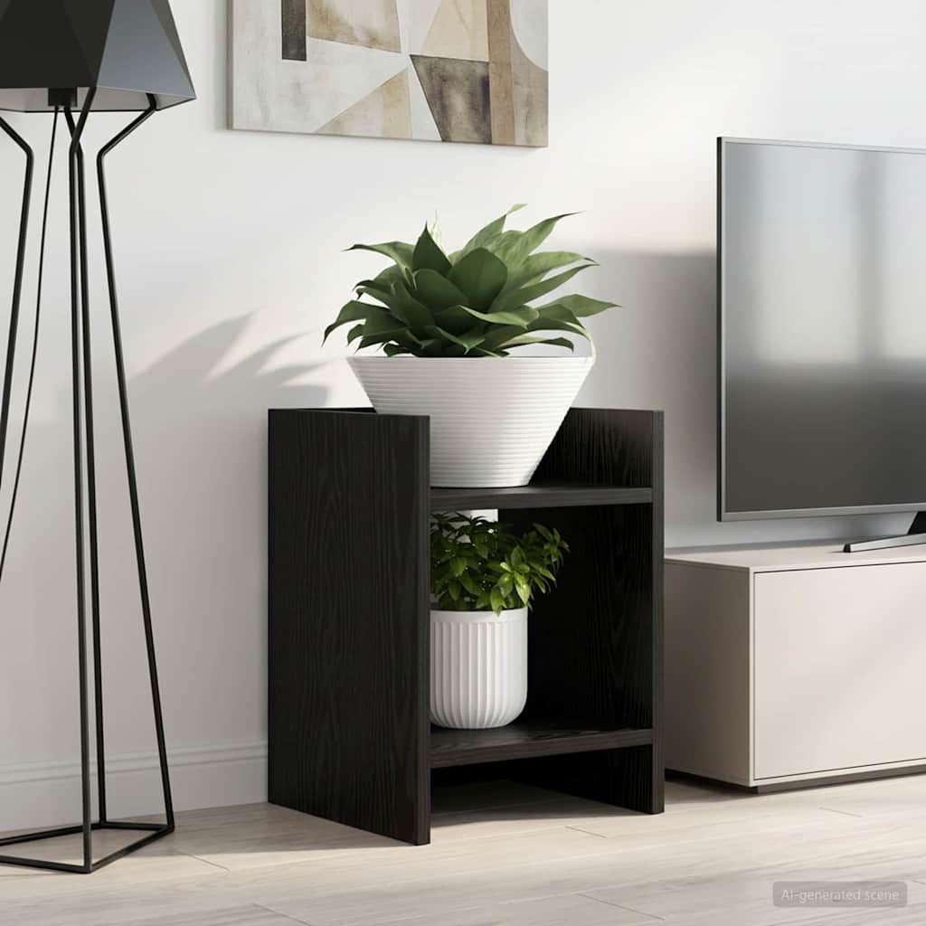 Pflanzenständer mit Regal 2 pcs Schwarze Eiche 30 x 30 x 40 cm