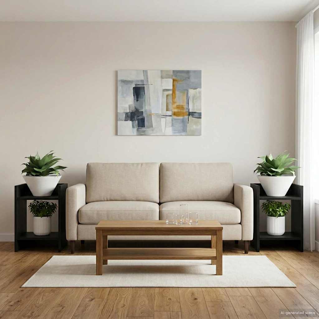 Pflanzenständer mit Regal 2 pcs Schwarze Eiche 30 x 30 x 40 cm