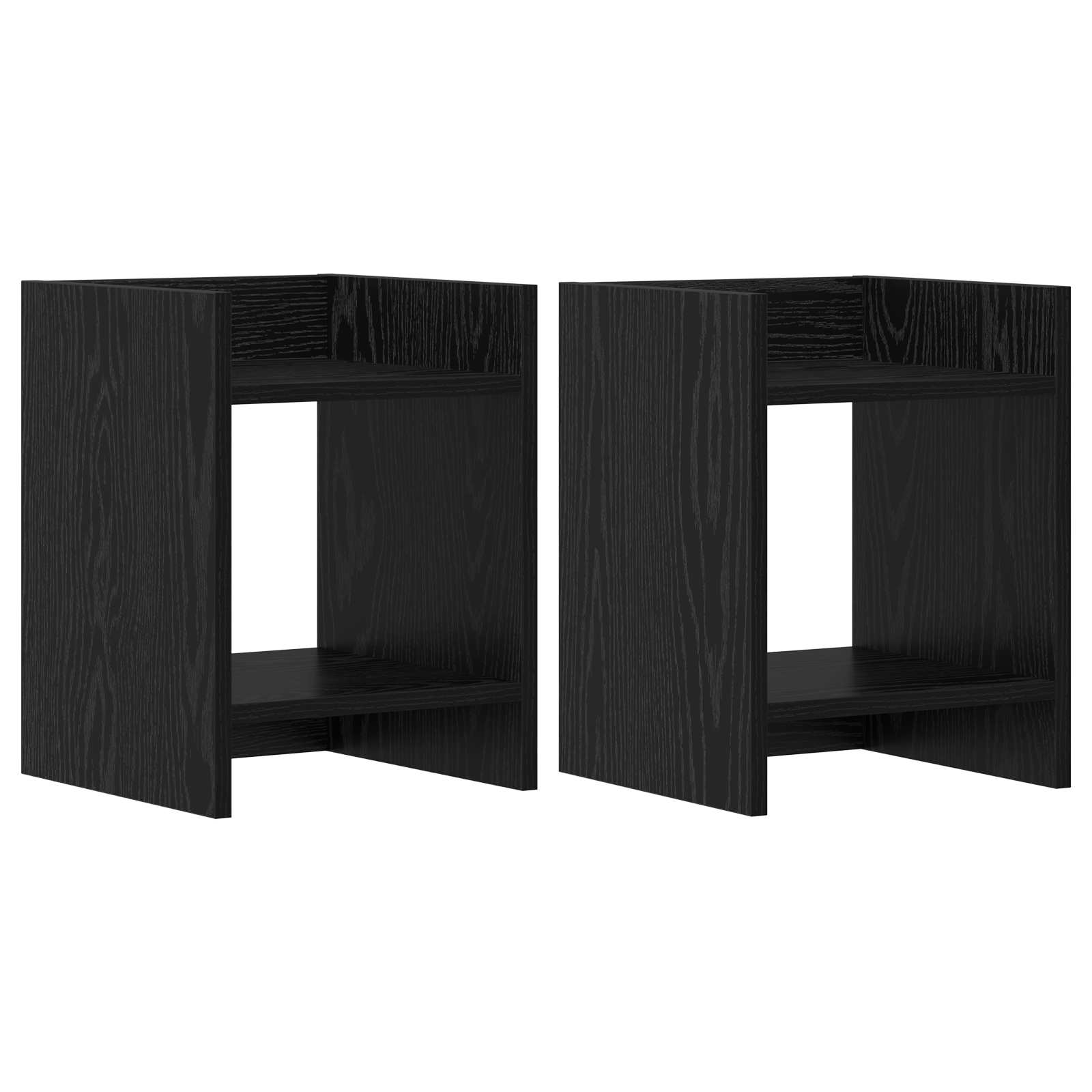 Pflanzenständer mit Regal 2 pcs Schwarze Eiche 30 x 30 x 40 cm