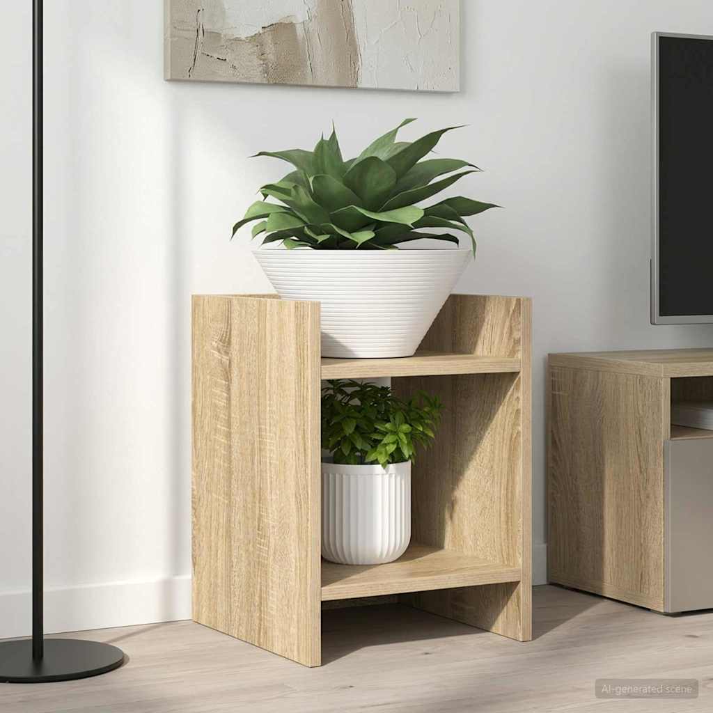 Pflanzenständer mit Regal 2 pcs Sonoma-Eiche 30 x 30 x 40 cm