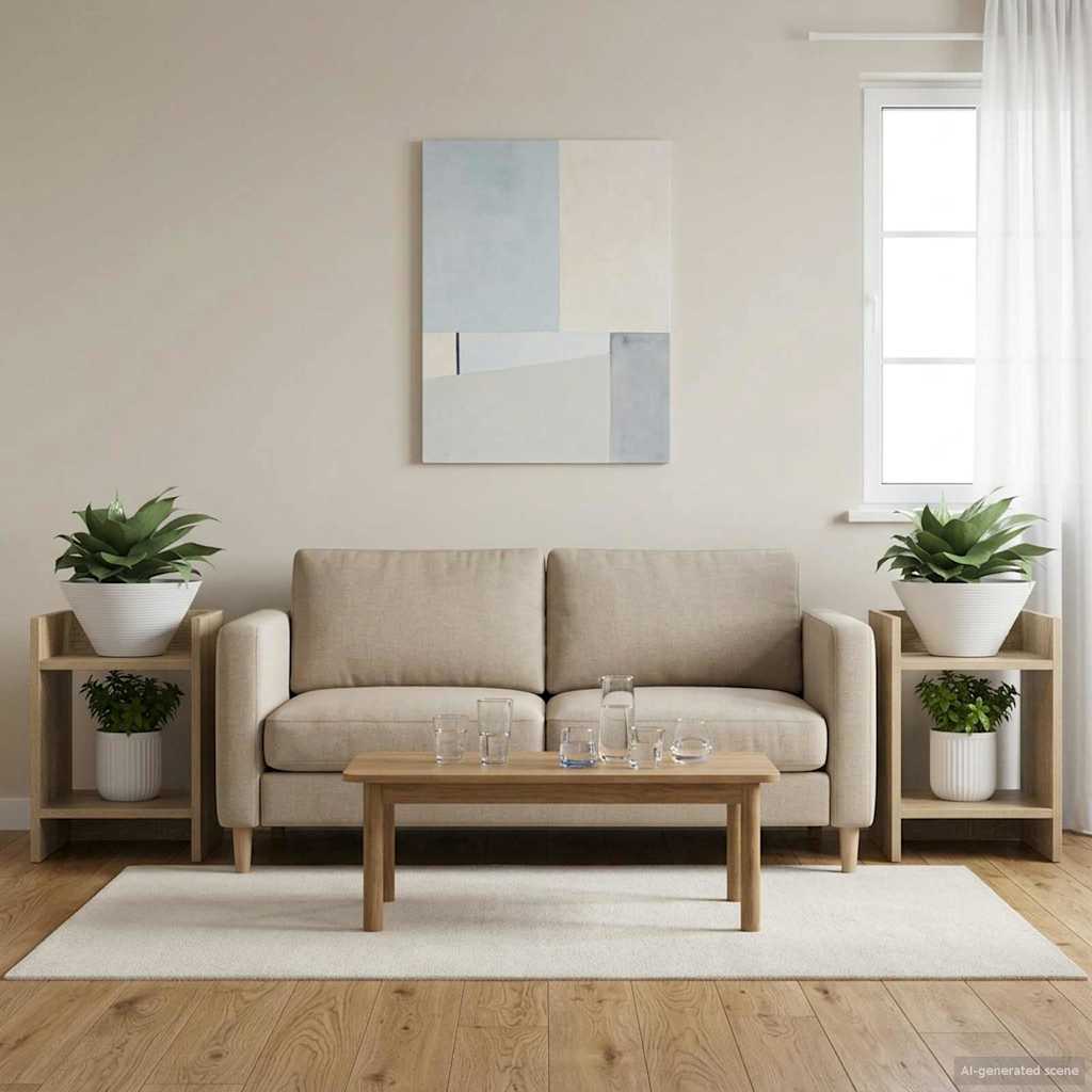 Pflanzenständer mit Regal 2 pcs Sonoma-Eiche 30 x 30 x 40 cm