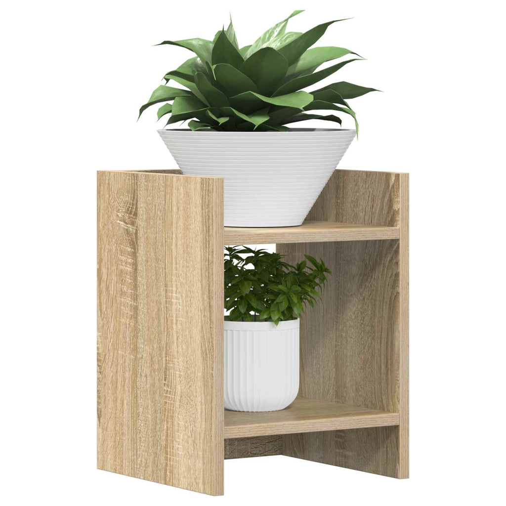 Pflanzenständer mit Regal 2 pcs Sonoma-Eiche 30 x 30 x 40 cm