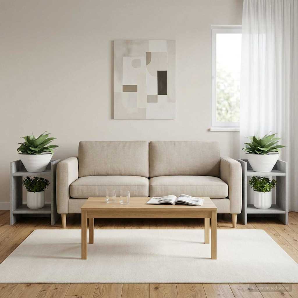 Pflanzenständer 2 pcs Betongrau 30 x 30 x 40 cm Holzwerkstoff