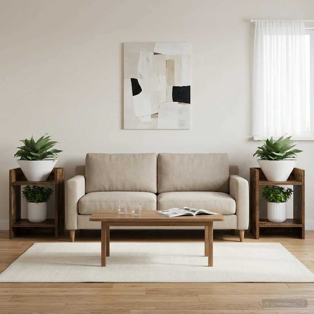 Pflanzenständer 2 pcs Geräucherte Eiche 30 x 30 x 40 cm