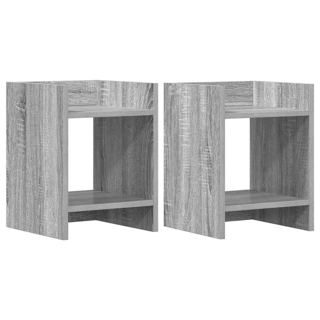 Pflanzenständer mit Regal 2 pcs Graues Sonoma 30 x 30 x 40 cm