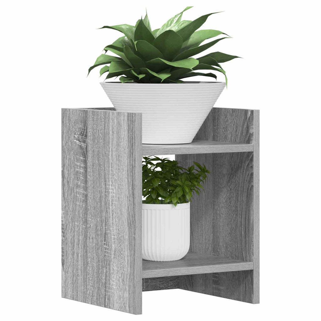 Pflanzenständer mit Regal 2 pcs Graues Sonoma 30 x 30 x 40 cm