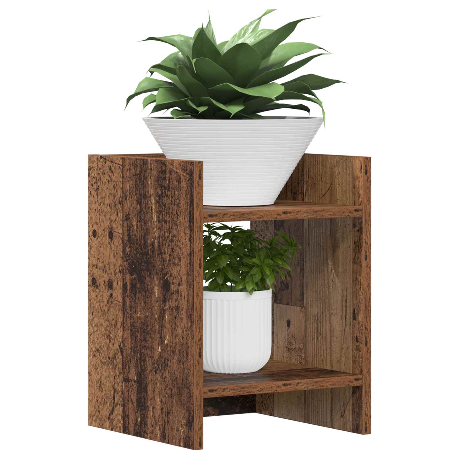 Pflanzenständer mit Regal Altholz 30 x 30 x 40 cm Holzwerkstoff
