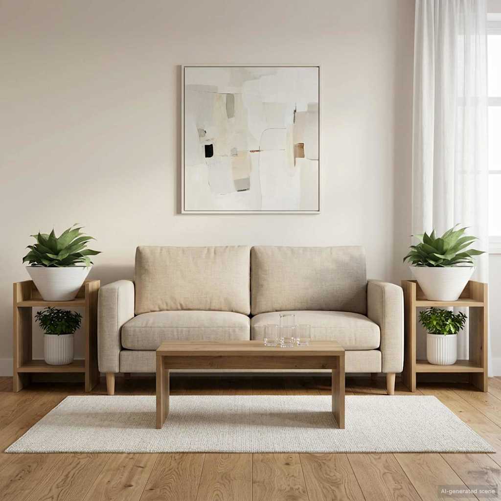 Pflanzenständer mit Regal 2 pcs Artisan-Eiche 30 x 30 x 40 cm