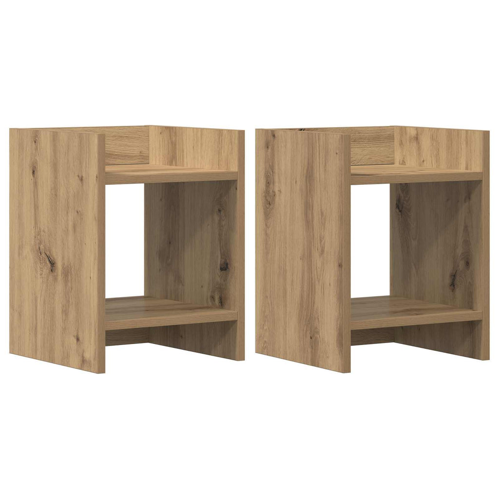 Pflanzenständer mit Regal 2 pcs Artisan-Eiche 30 x 30 x 40 cm