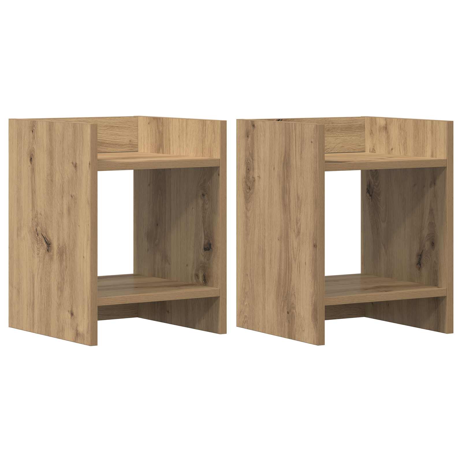Pflanzenständer mit Regal 2 pcs Artisan-Eiche 30 x 30 x 40 cm