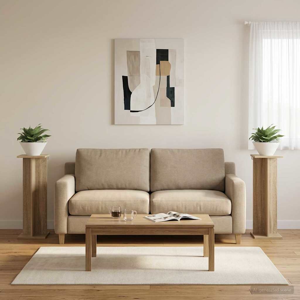 Pflanzenständer 2 pcs Sonoma-Eiche 25 x 25,5 x 80,5 cm