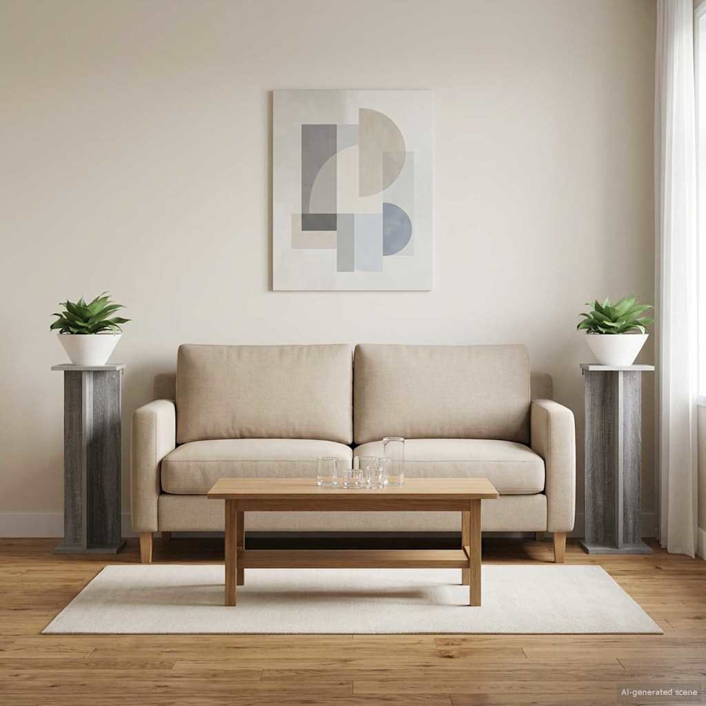 Pflanzenständer 2 pcs Graues Sonoma 25 x 25,5 x 80,5 cm