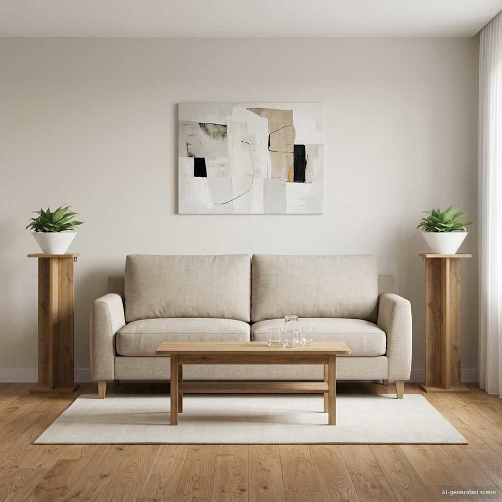 Pflanzenständer 2 pcs Artisan-Eiche 25 x 25,5 x 80,5 cm