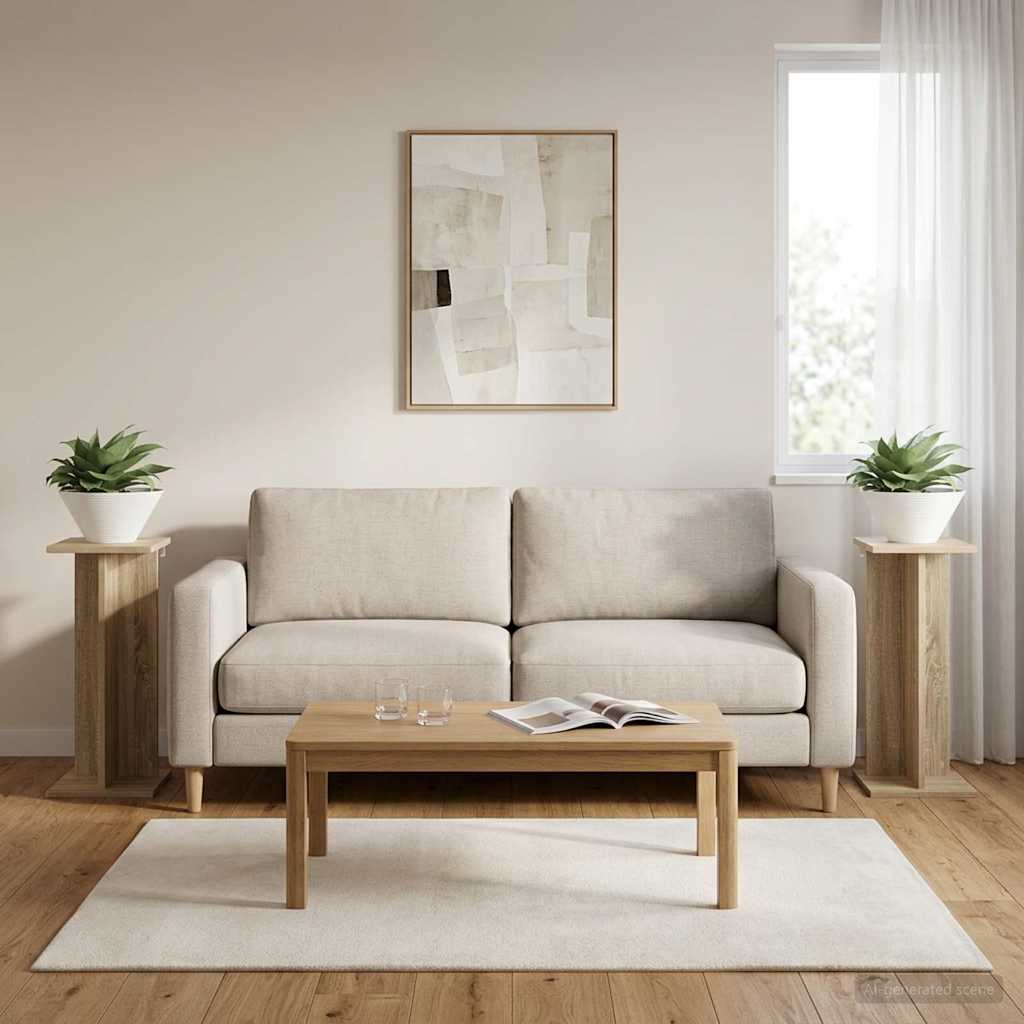 Pflanzenständer 2 pcs Sonoma-Eiche 25 x 25,5 x 60,5 cm