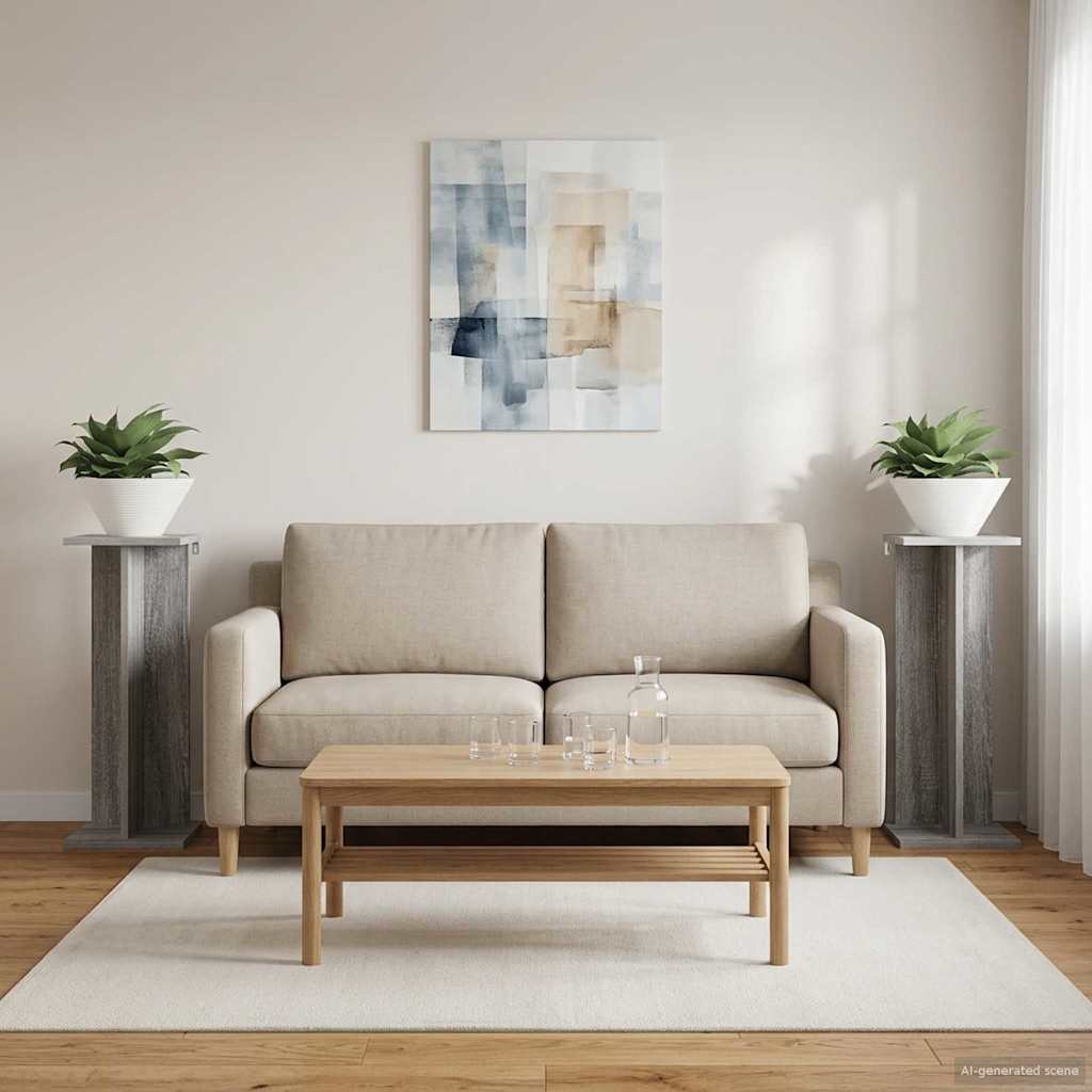Pflanzenständer 2 pcs Graues Sonoma 25 x 25,5 x 60,5 cm