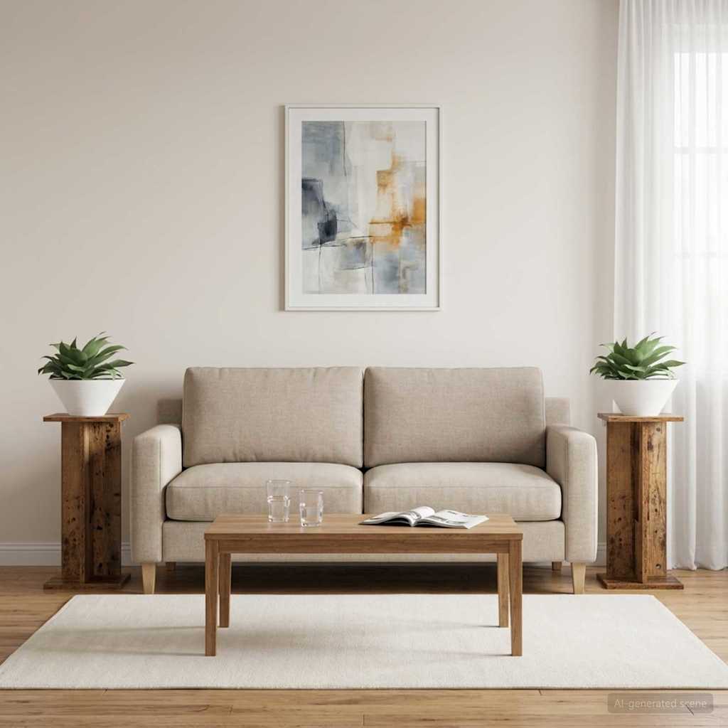 Pflanzenständer 2 pcs Altholz 25 x 25,5 x 60,5 cm Holzwerkstoff