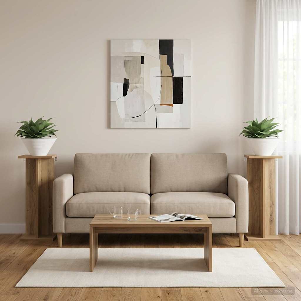 Pflanzenständer 2 pcs Artisan-Eiche 25 x 25,5 x 60,5 cm