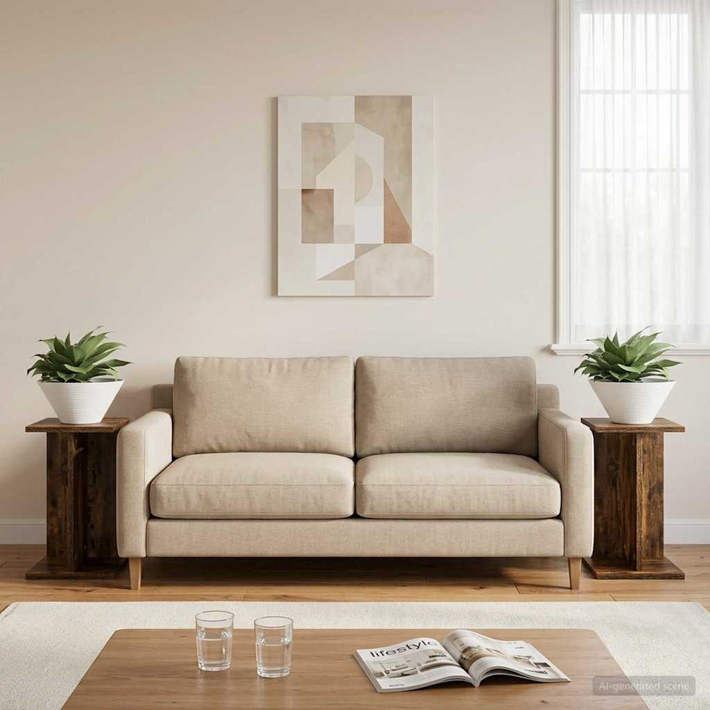 Pflanzenständer 2 pcs Geräucherte Eiche 25 x 25,5 x 40,5 cm