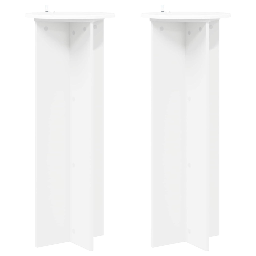 Pflanzenständer 2 pcs Weiß Ø40 x 100 cm Holzwerkstoff
