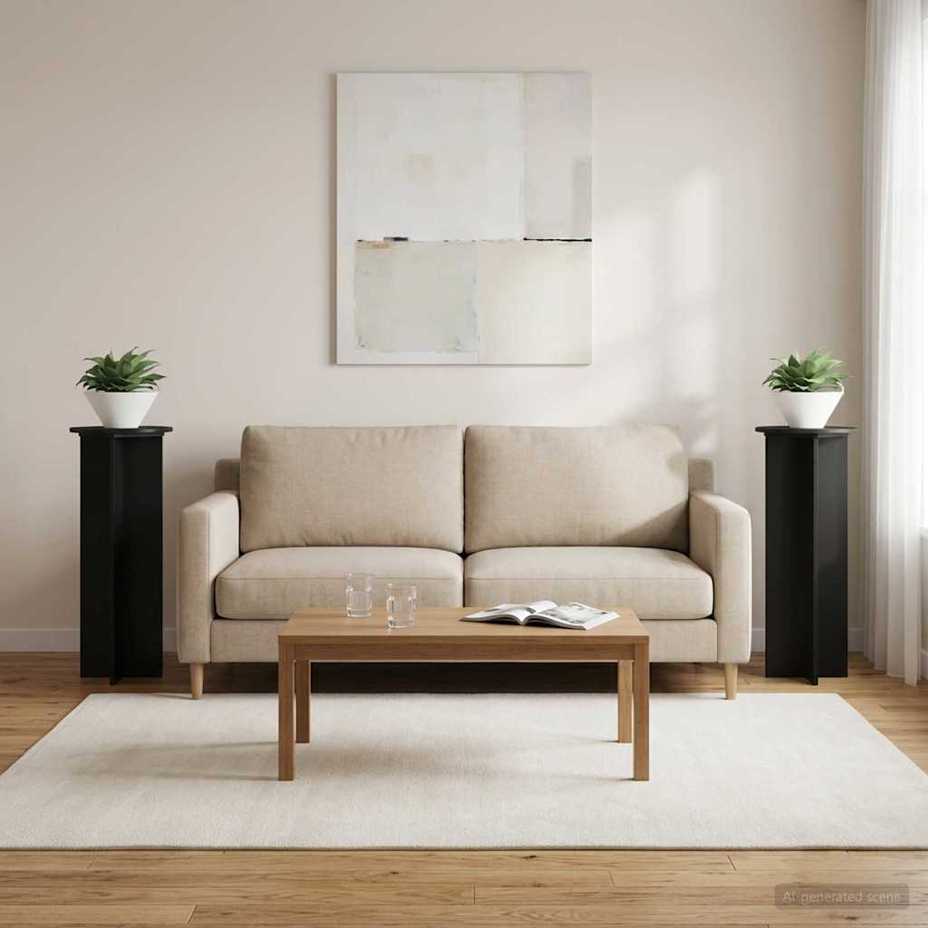 Pflanzenständer 2 pcs Schwarz Ø40 x 100 cm Holzwerkstoff