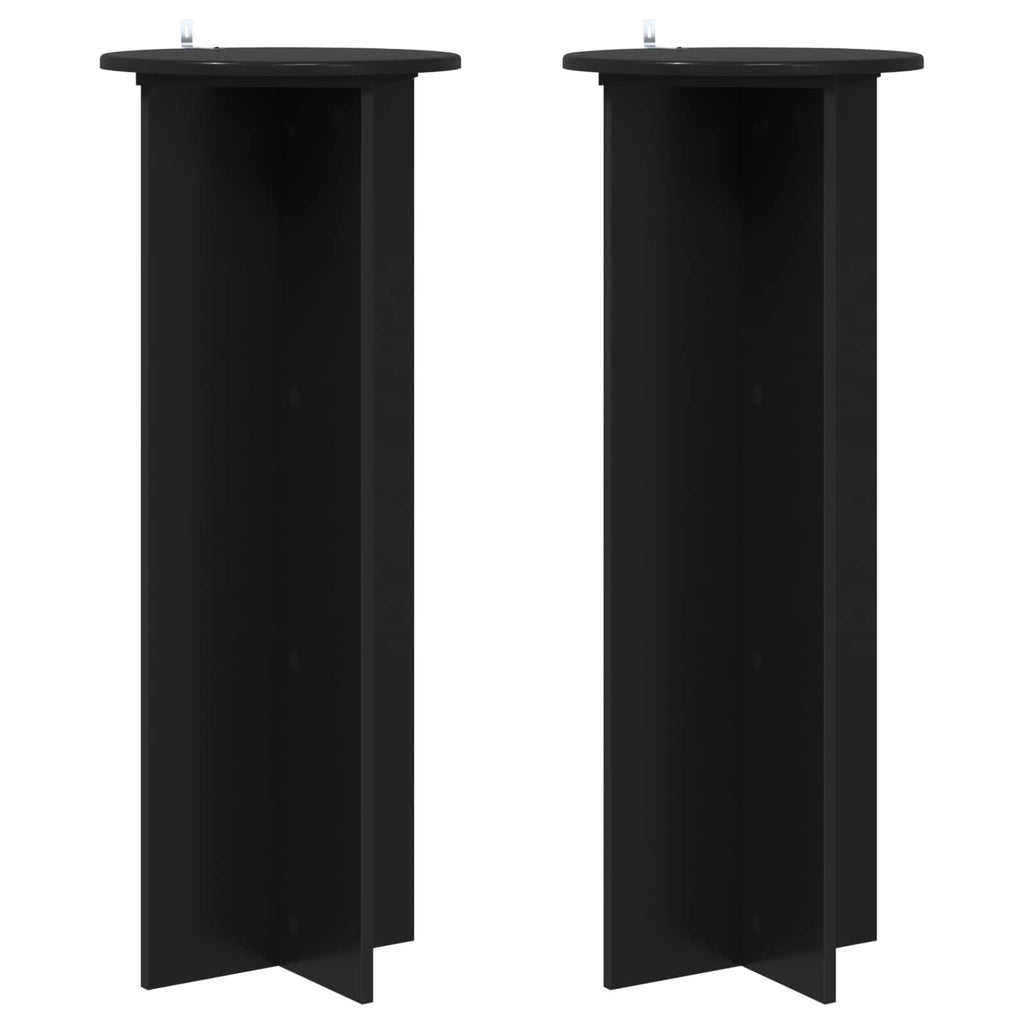 Pflanzenständer 2 pcs Schwarz Ø40 x 100 cm Holzwerkstoff