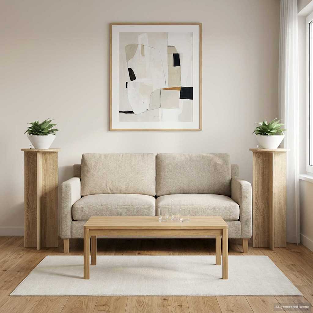 Pflanzenständer 2 pcs Sonoma-Eiche Ø40 x 100 cm Holzwerkstoff