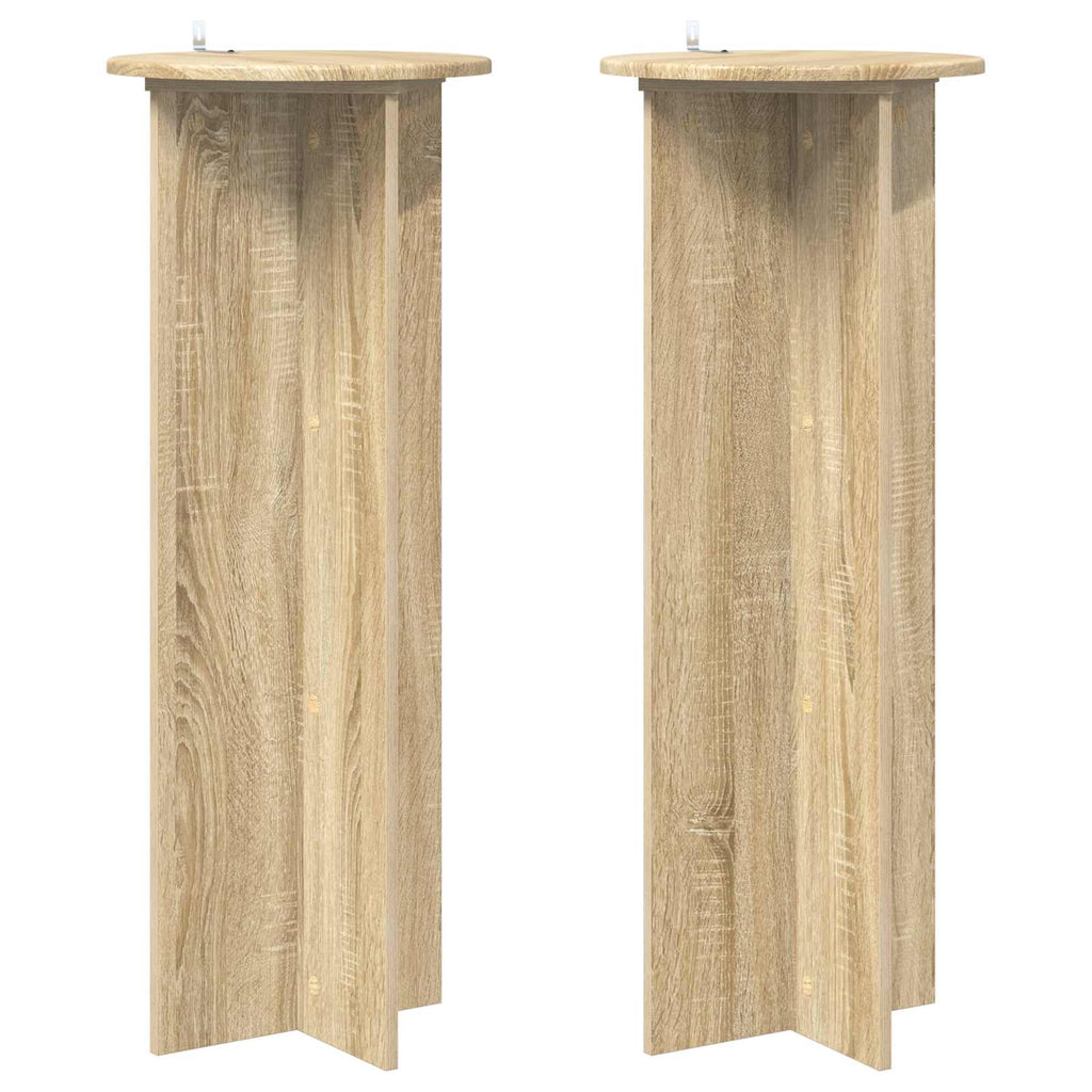 Pflanzenständer 2 pcs Sonoma-Eiche Ø40 x 100 cm Holzwerkstoff