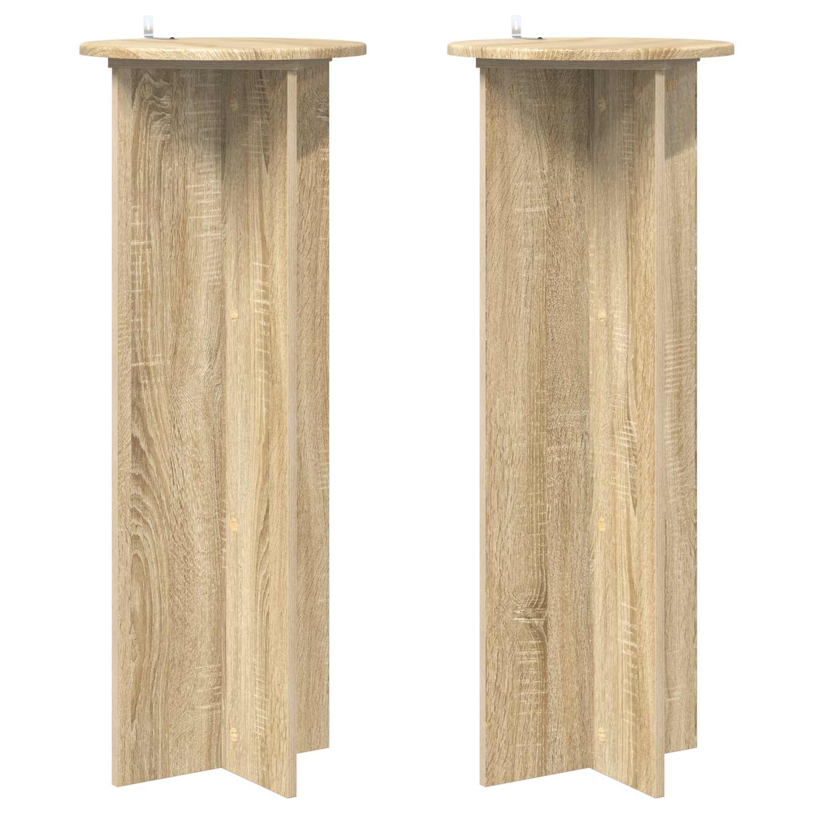 Pflanzenständer 2 pcs Sonoma-Eiche Ø40 x 100 cm Holzwerkstoff
