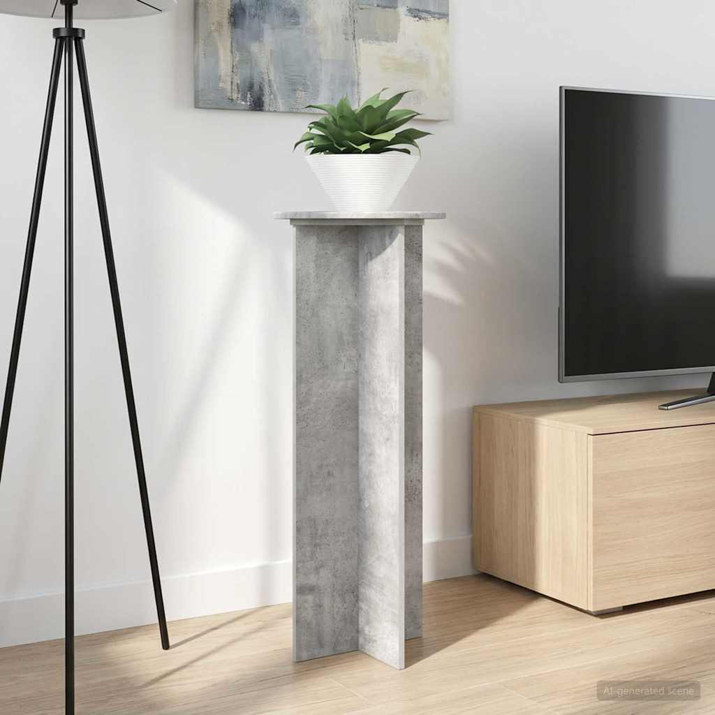 Pflanzenständer 2 pcs Betongrau Ø40 x 100 cm Holzwerkstoff
