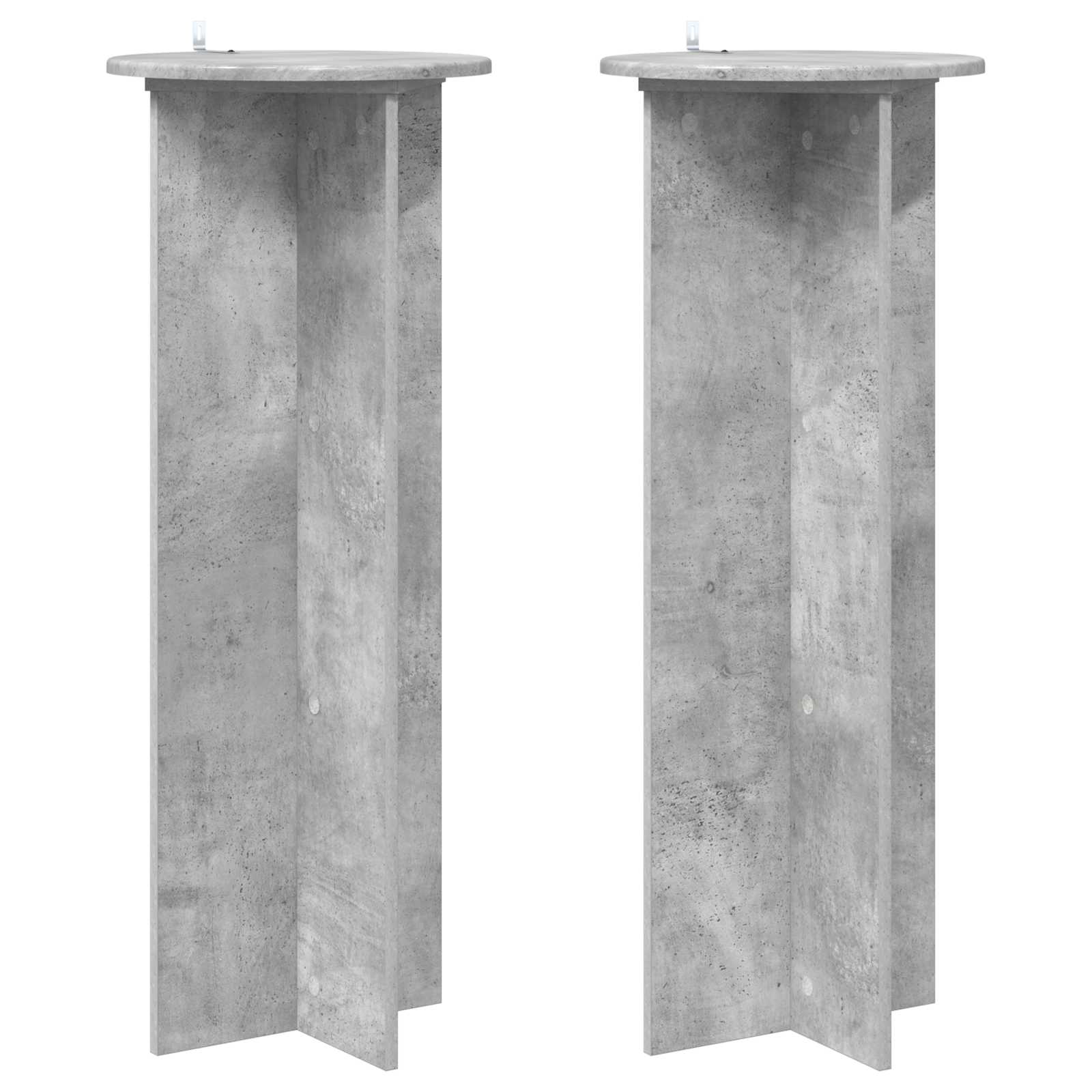 Pflanzenständer 2 pcs Betongrau Ø40 x 100 cm Holzwerkstoff