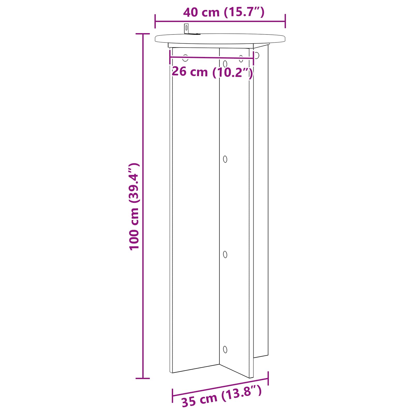 Pflanzenständer 2 pcs Betongrau Ø40 x 100 cm Holzwerkstoff