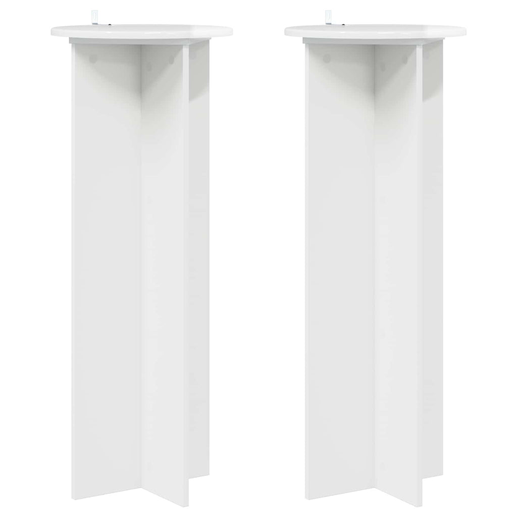 Pflanzenständer 2 pcs Hochglanz Weiß Ø40 x 100 cm Holzwerkstoff