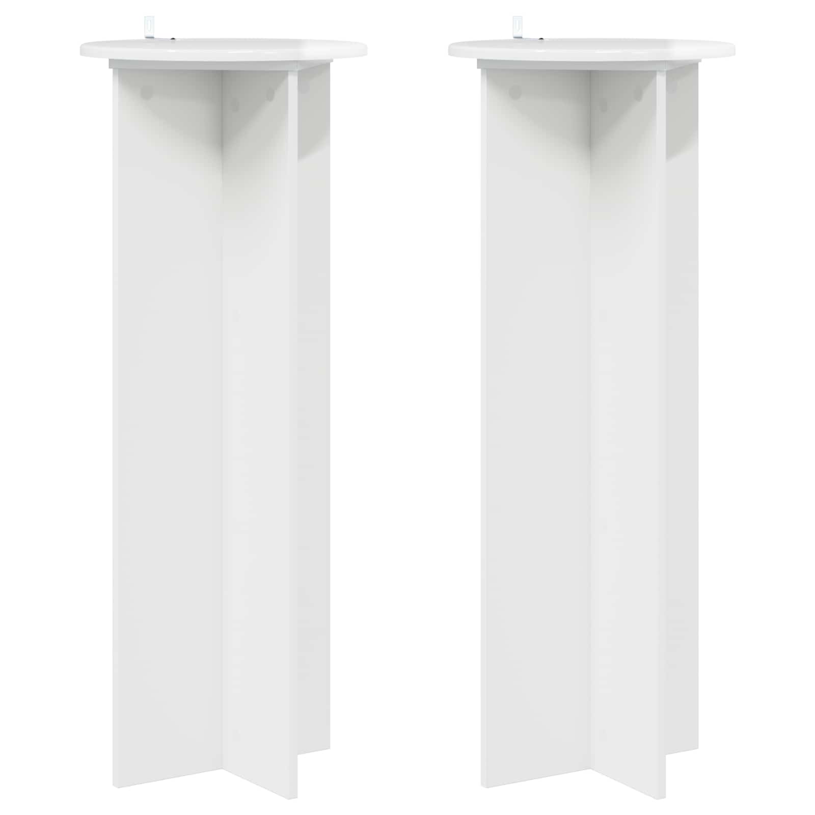 Pflanzenständer 2 pcs Hochglanz Weiß Ø40 x 100 cm Holzwerkstoff