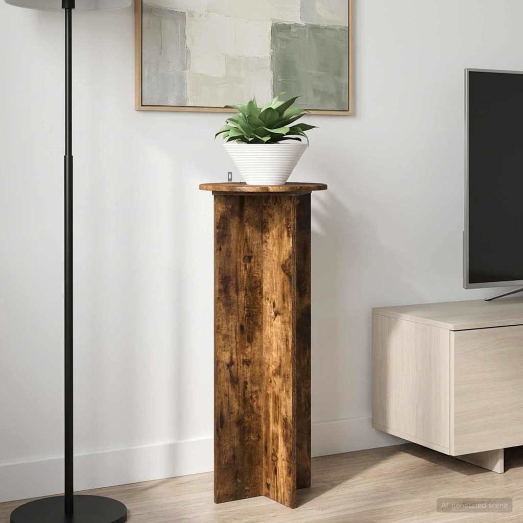 Pflanzenständer 2 pcs Geräucherte Eiche Ø40 x 100 cm