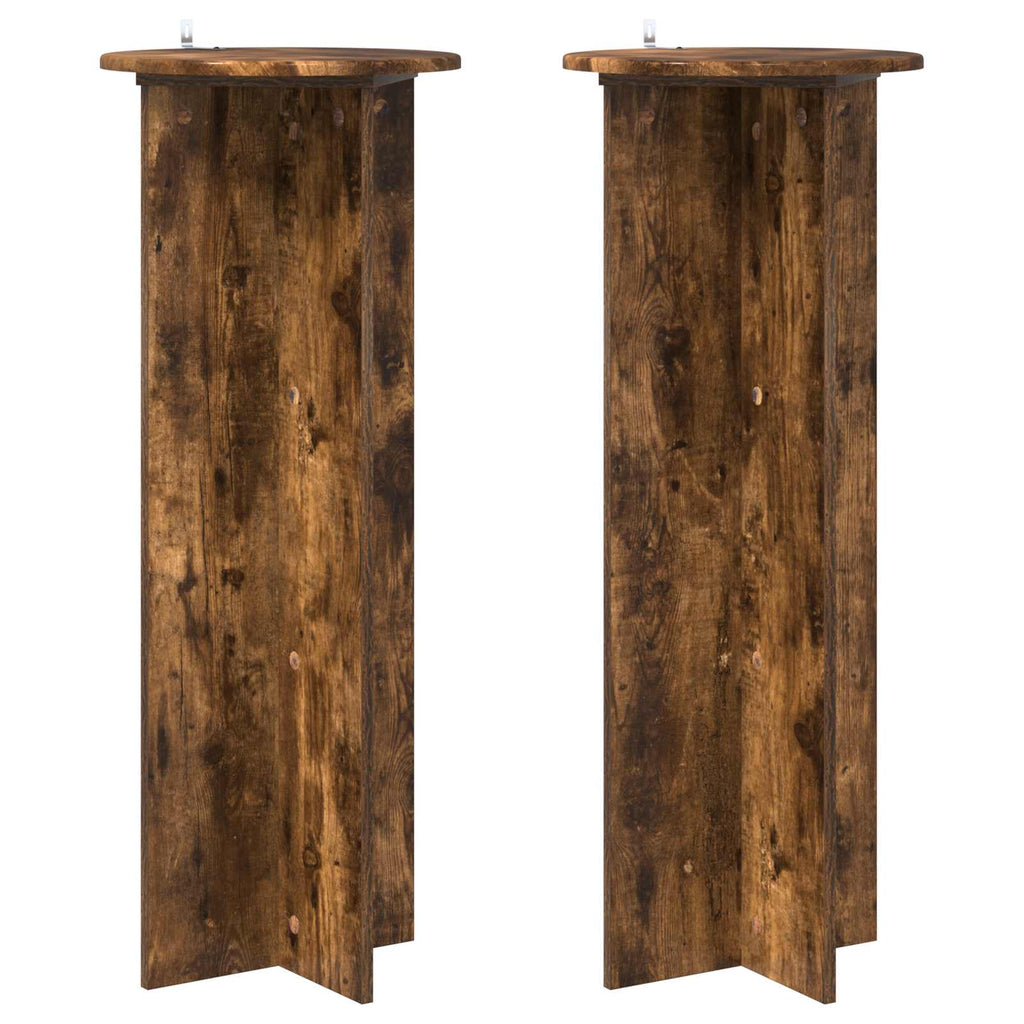 Pflanzenständer 2 pcs Geräucherte Eiche Ø40 x 100 cm