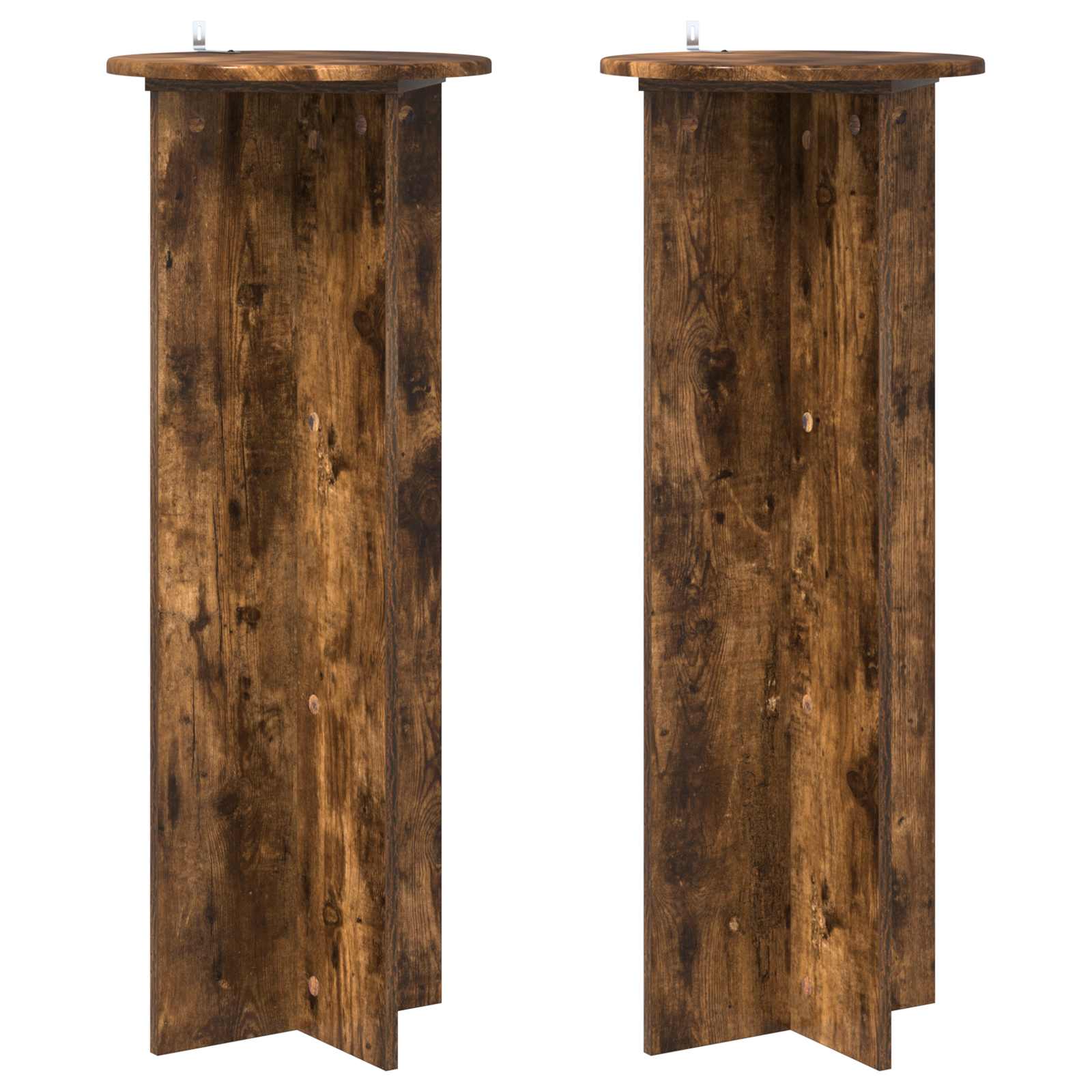 Pflanzenständer 2 pcs Geräucherte Eiche Ø40 x 100 cm