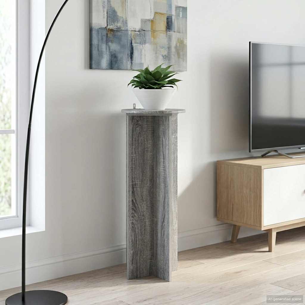 Pflanzenständer 2 pcs Graues Sonoma Ø40 x 100 cm Holzwerkstoff