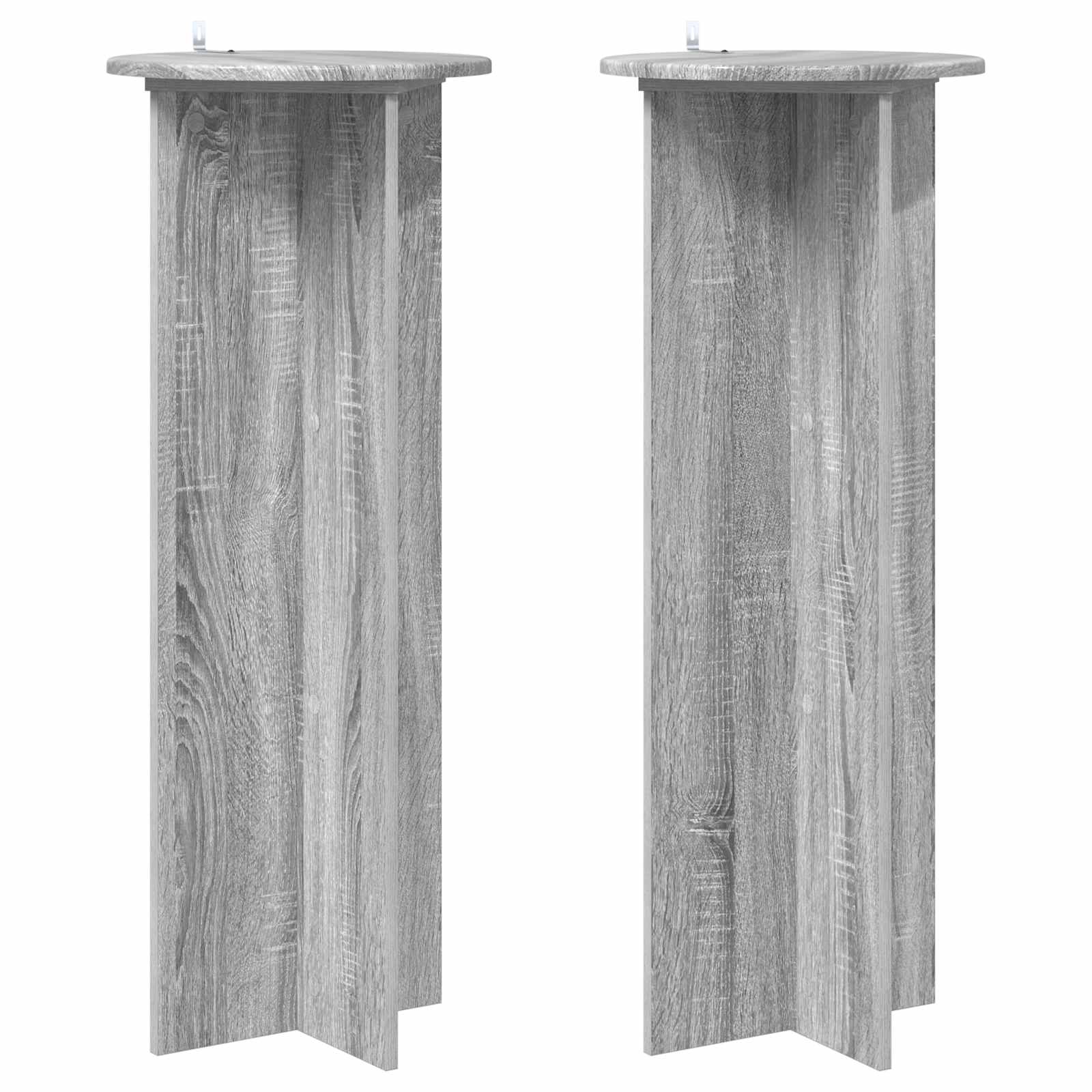 Pflanzenständer 2 pcs Graues Sonoma Ø40 x 100 cm Holzwerkstoff