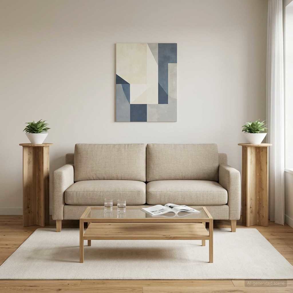 Pflanzenständer 2 pcs Artisan-Eiche Ø40 x 100 cm Holzwerkstoff