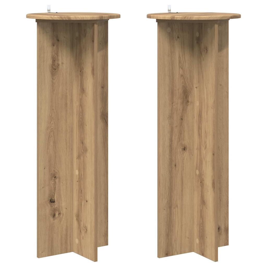 Pflanzenständer 2 pcs Artisan-Eiche Ø40 x 100 cm Holzwerkstoff