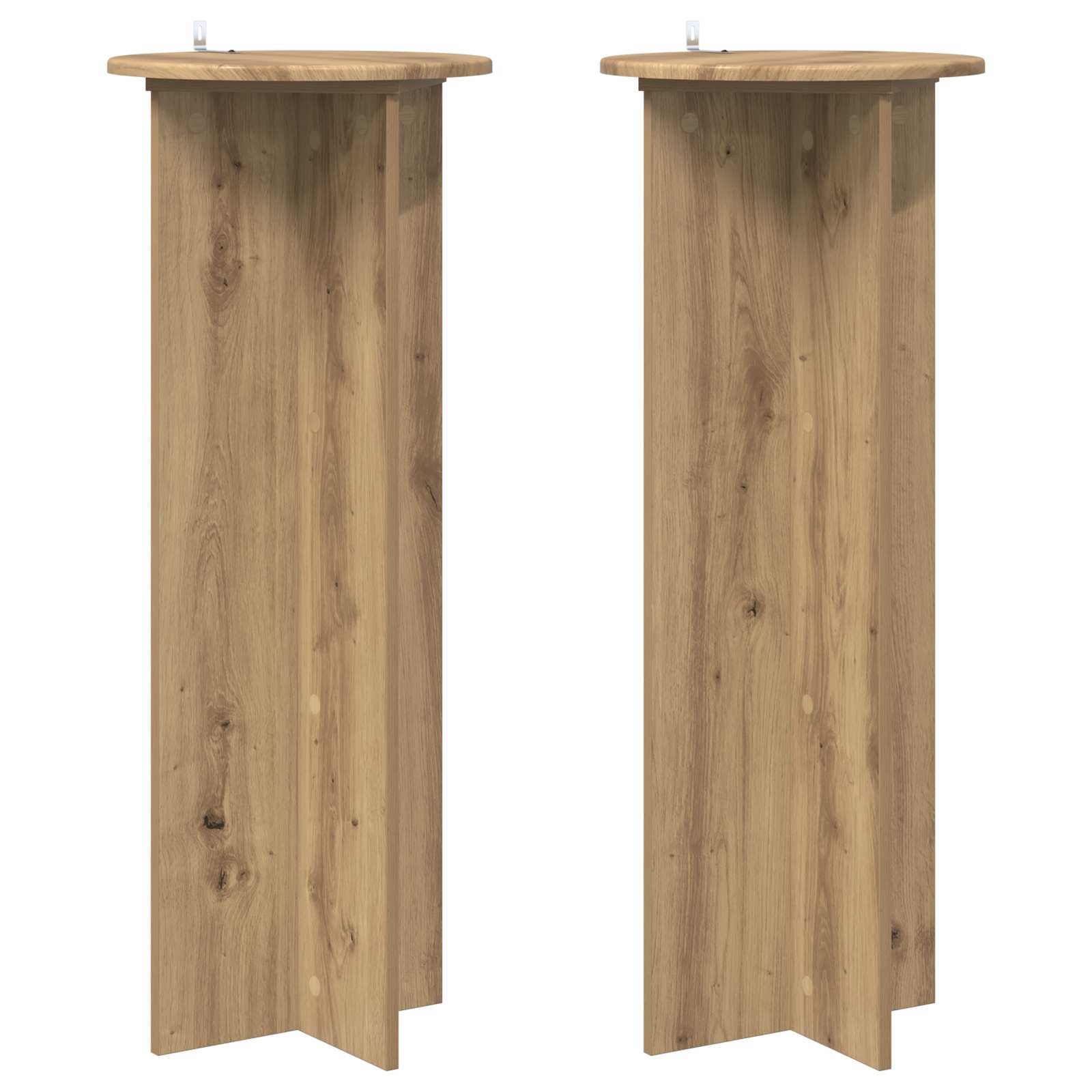 Pflanzenständer 2 pcs Artisan-Eiche Ø40 x 100 cm Holzwerkstoff
