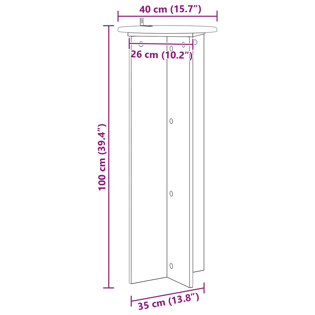 Pflanzenständer 2 pcs Artisan-Eiche Ø40 x 100 cm Holzwerkstoff