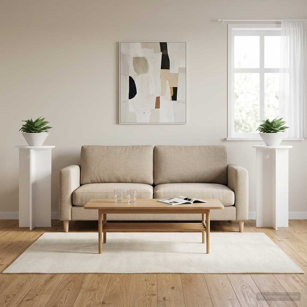 Pflanzenständer 2 pcs Weiß Ø40 x 80 cm Holzwerkstoff
