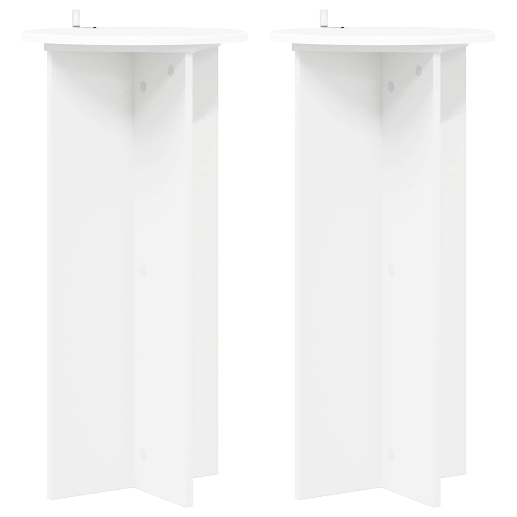Pflanzenständer 2 pcs Weiß Ø40 x 80 cm Holzwerkstoff