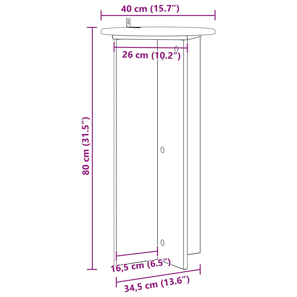 Pflanzenständer 2 pcs Schwarz 40 x 40 x 80 cm Holzwerkstoff