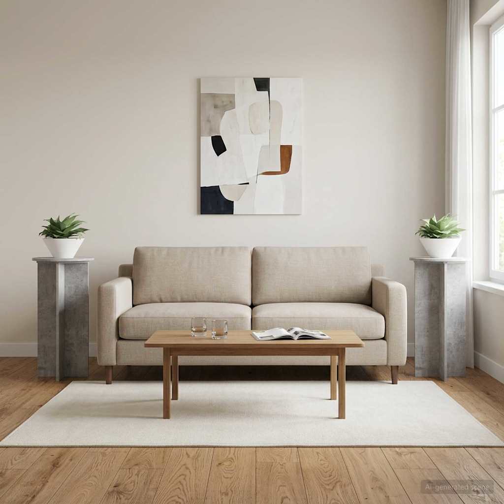 Pflanzenständer 2 pcs Betongrau 40 x 40 x 80 cm Holzwerkstoff